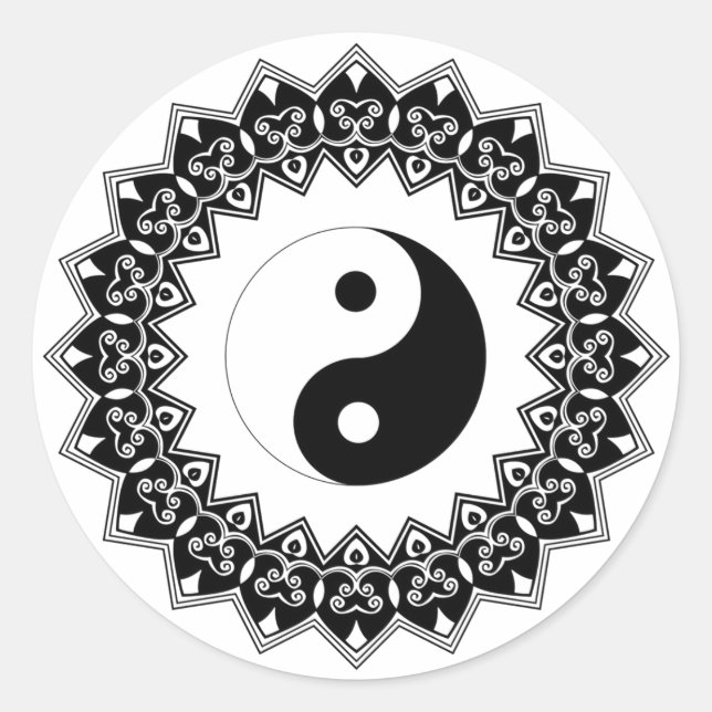 Mandala Yin Yang Large Sticker (Vorderseite)