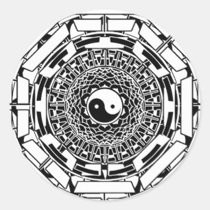 Mandala Yin Yang (weißer) Aufkleber