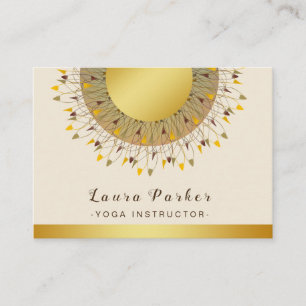 Mandala-Yoga-Lehrer Classic Lotus Floral Gold Visitenkarte