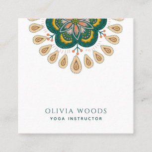 Mandala Yoga-Lehrer Quadratische Visitenkarte