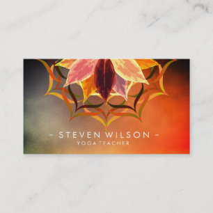 Mandala Yoga Lotus Rote Medizin Wasserfarbe Visitenkarte