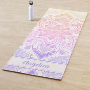 Mandala Yoga Mat in Girly Lilac Lila Pink Ombre Yogamatte