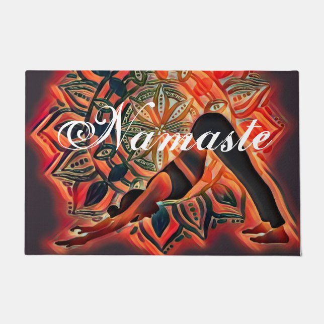 Mandala Yoga Meditation Namaste Fußmatte (Vorderseite)