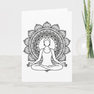 Mandala-Yoga-Meditationspose Achtsamkeitsdesign Karte