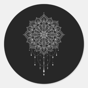 Mandala Zen Kunst Botanische Sukkulente Spirituell Runder Aufkleber