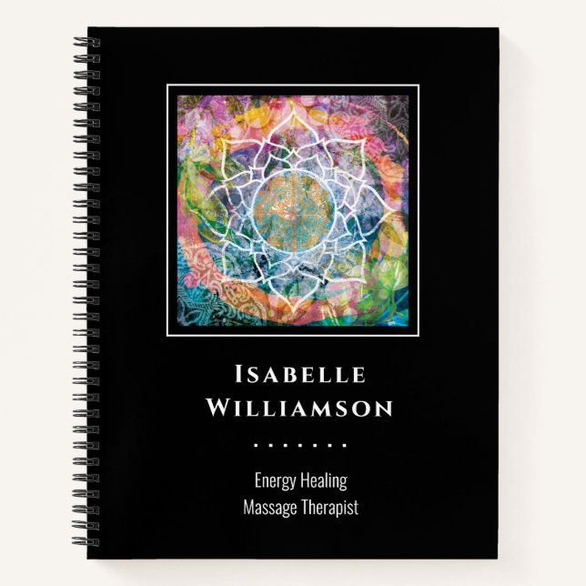 Mandala Zen Reiki Yoga Massage Sacro Spirituelle Notizbuch (Vorderseite)