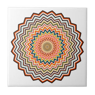 Mandala-Zickzack-Muster Fliese