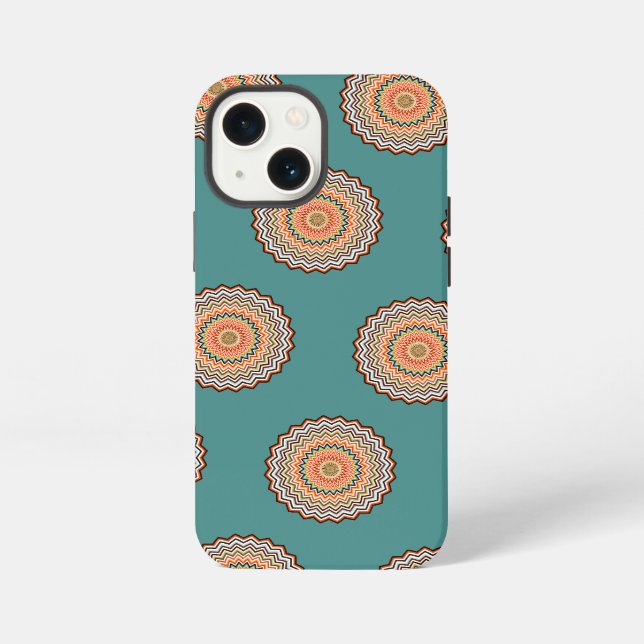 Mandala-Zickzack-Muster iPhone Hülle (Rückseite)