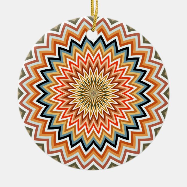 Mandala Zigzag Muster Keramik Ornament (Vorne)
