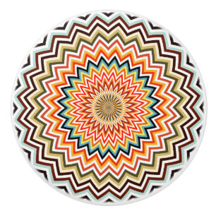 Mandala Zigzag Muster Keramikknauf