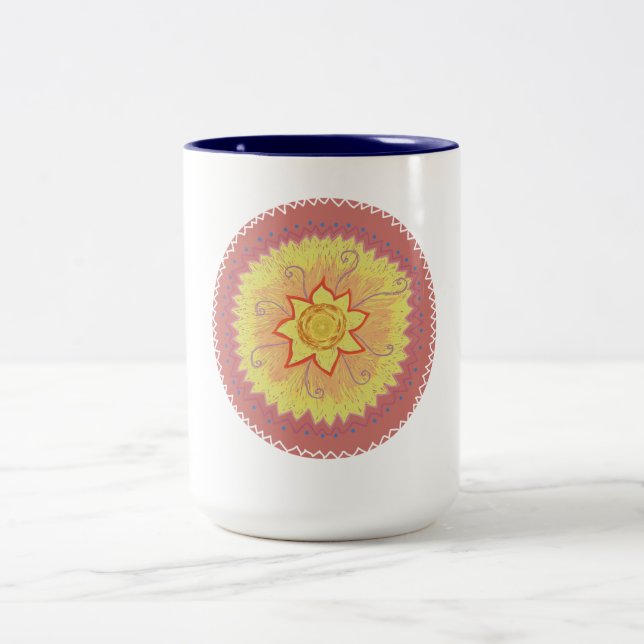 Mandala Zweifarbige Tasse (Mittel)