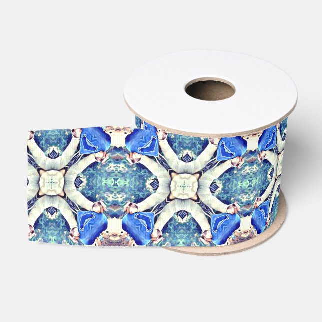Mandalaherzen blau ripsband (Spule)