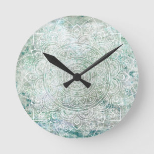 Mandalakunst Runde Wanduhr
