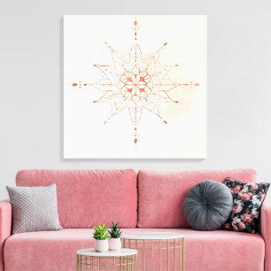 Mandalas Boho-Wandkunst   Heilige Geometrie  Leinwanddruck