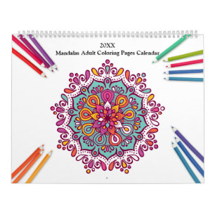 Mandalas-erwachsener Farbton-Kalender Kalender