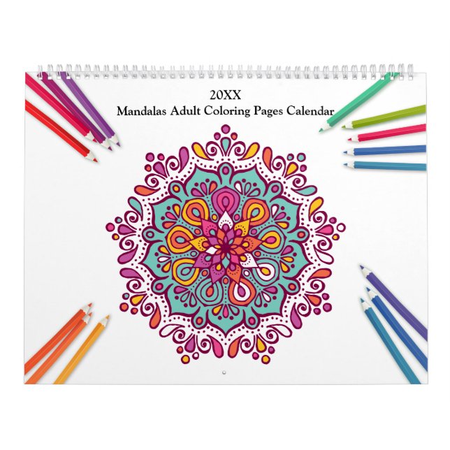 Mandalas-erwachsener Farbton-Kalender Kalender (Titelbild)