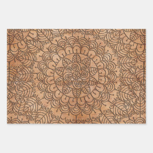 Mandalas für Holzblumen Geschenkpapier Set