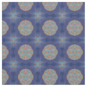 Mandalas im Mix Blau Wiederholmuster Stoff