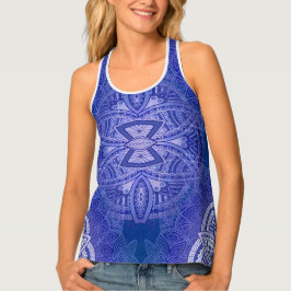 Mandalas mit holländisch-blauen Wiederholmustern Tanktop