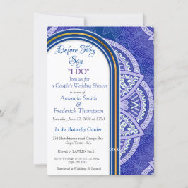 Mandalas mit Mix Blue und Navy Hintergrund Einladung