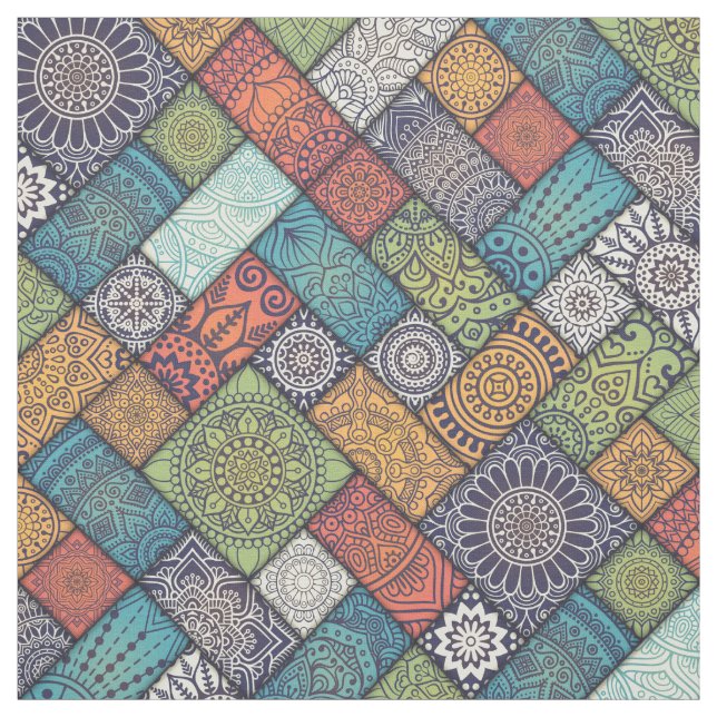 Mandalas quadrieren Rechtecke mit Farbmuster Stoff (Muster)
