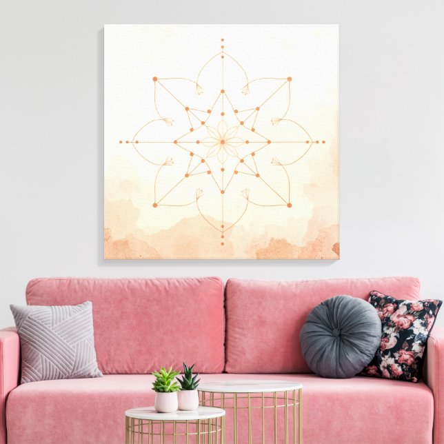 Mandalas Sacred Geometry Wall Art | Modern Boho Leinwanddruck (Insitu (Wohnzimmer))