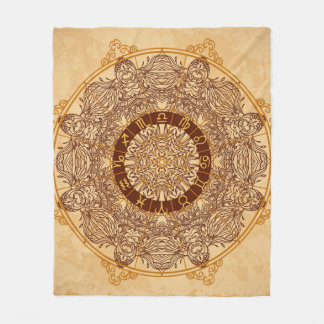 Mandalase, zodiaktisch, verziert, Vintag. Fleecedecke