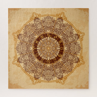 Mandalase, zodiaktisch, verziert, Vintag. Puzzle