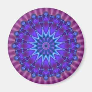 Mandalastern in der magentaroten Blume des Blaus Magnet