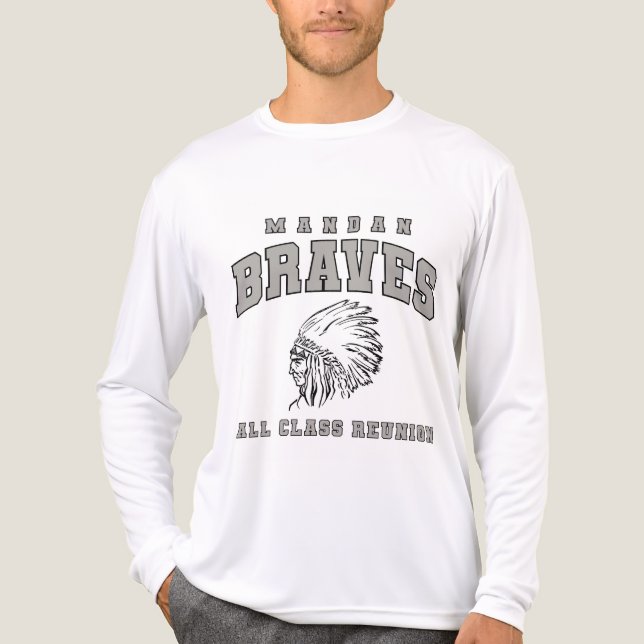 Mandan Braves Long Sleeve T-shirt Tri-Blend Shirt (Vorderseite)