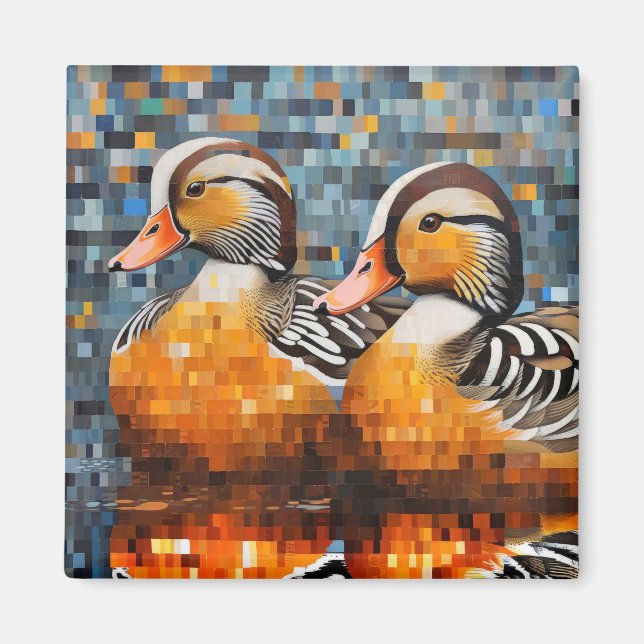 Mandarin Duck Animal Bird Art Decor Magnet (Vorne)