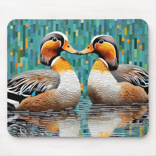 Mandarin Duck Animal Bird Art Decor Mousepad (Vorne)
