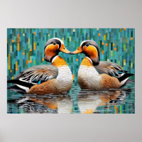Mandarin Duck Animal Bird Art Decor
