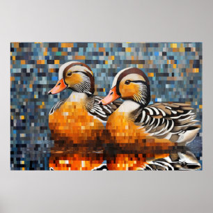 Mandarin Duck Animal Bird Art Decor Poster