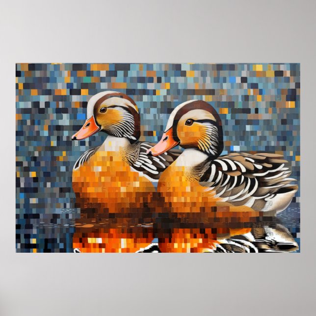 Mandarin Duck Animal Bird Art Decor Poster (Vorne)