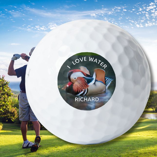 Mandarin Duck Fun Lieben Wassername Golfball (Von Creator hochgeladen)