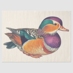 Mandarin Duck Watercolor Decoupage Bird Art Seidenpapier