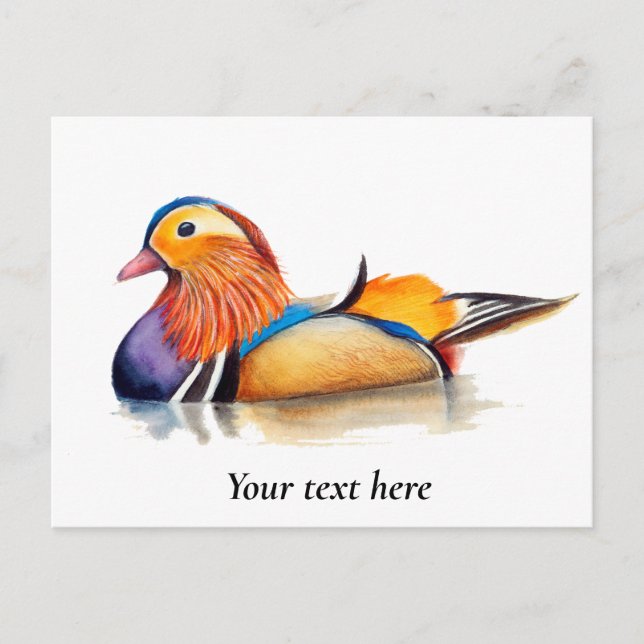 Mandarin Duck Watercolor Painting Postkarte (Vorderseite)