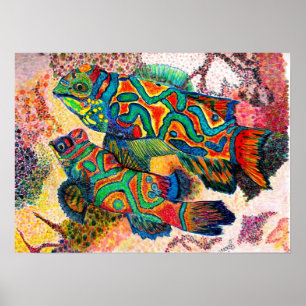 Mandarin Fish Wassercolor Poster