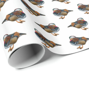 Mandarin Frenzy Wrapping Paper (weiß) Geschenkpapier