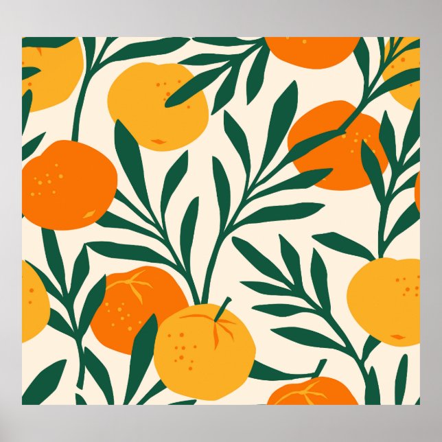 Mandarin Mosaic: Trendy Citrus Chic Poster (Vorne)