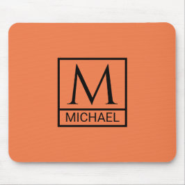 Mandarin Orange Mouse Pad mit Initial & Name Mousepad