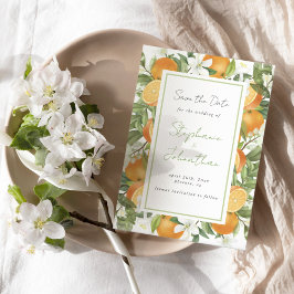 Mandarin Orange Watercolor Wedding Save the Date