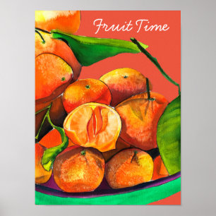 Mandarin-Orangenfrucht Poster
