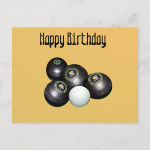 Mandarin Yellow Lawn Bowls Geburtstag, Postcard Postkarte