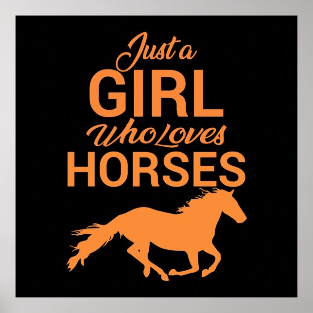 Mandarine A Girl Liebe Pferde Poster (Vorne)