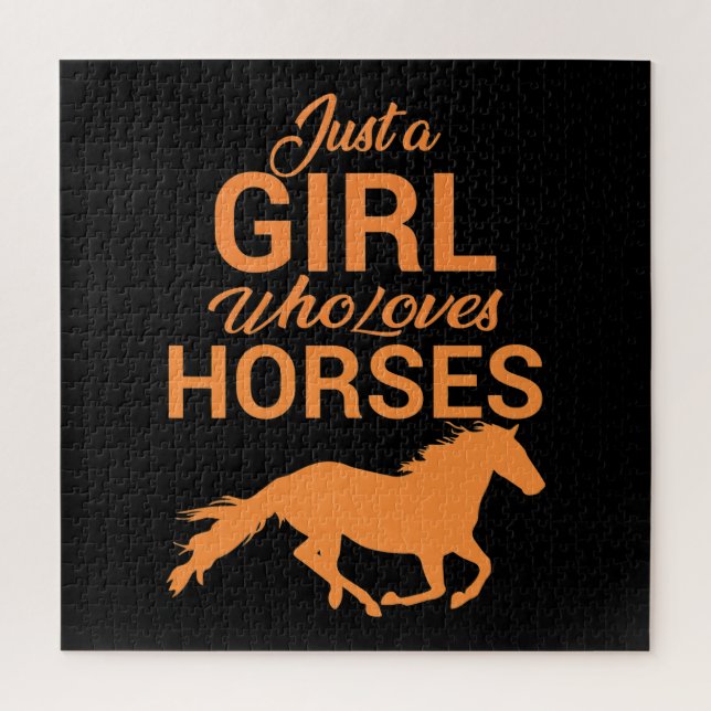 Mandarine A Girl Liebe Pferde Puzzle (Vertikal)