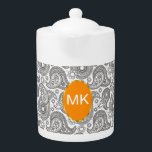 Mandarine Black Paisley<br><div class="desc">Mandarine-Orangenakzente auf diesem Schwarz-Weiß-Pisley - Wir haben alle in diesem Design verwendeten Bilder individuell verlassen - Sie können mit ihnen spielen, um Ihre Herzen-Inhalte - Klicken Sie auf die orange Schaltfläche 'Customize This' und markieren Sie das Bild, das Sie gewollt, um zu entfernen, zu verändern oder zu rotieren - haben...</div>