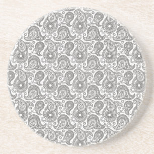 Mandarine Black Paisley Getränkeuntersetzer