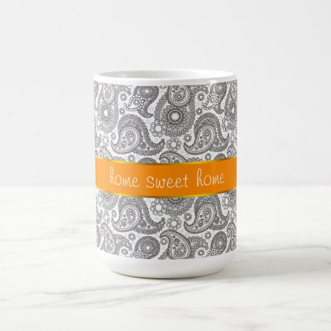Mandarine Black Paisley Kaffeetasse (Mittel)